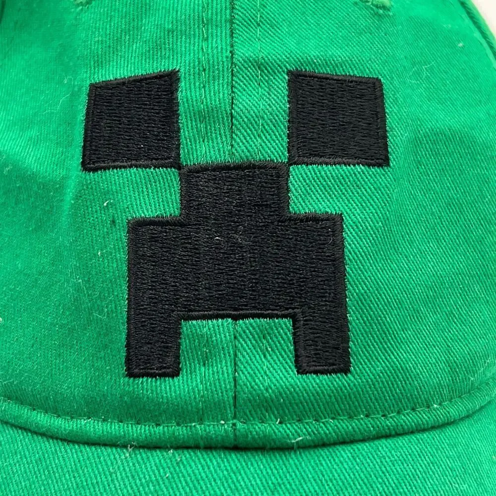 Minecraft Creeper Hat Boys Youth OS Green Snapback Cap Mojang Jinx Video Game